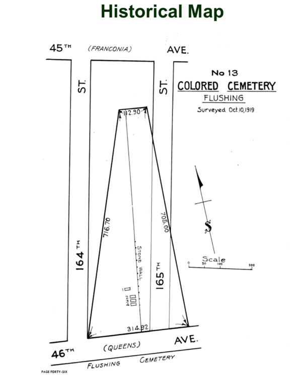 Historial Map of Olde Towne Flushing Burial Ground Parameters